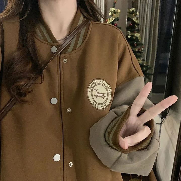 Lazy Retro Baseball Jacket - VONVEX