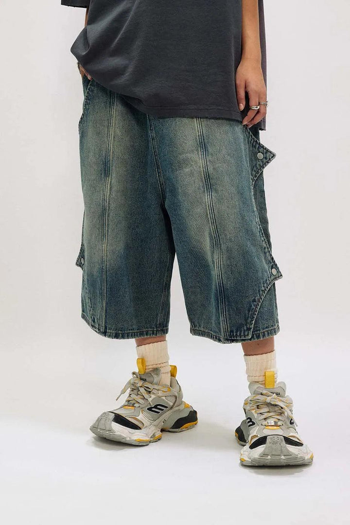 Vintage Men's Baggy Denim Jort     - VONVEX