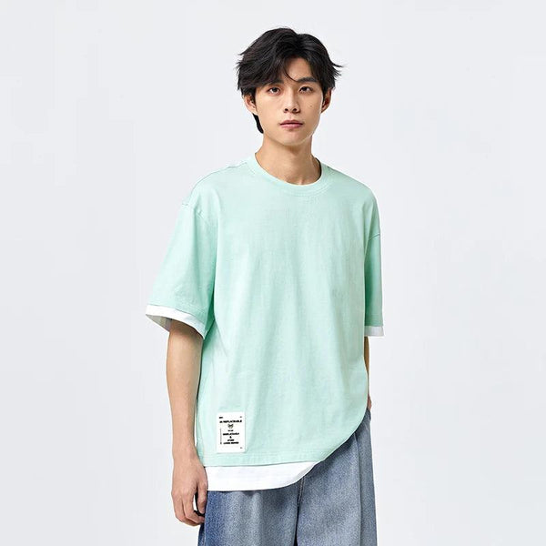 Casual Loose Two Piece Knitted T-Shirt  Green XS  - VONVEX