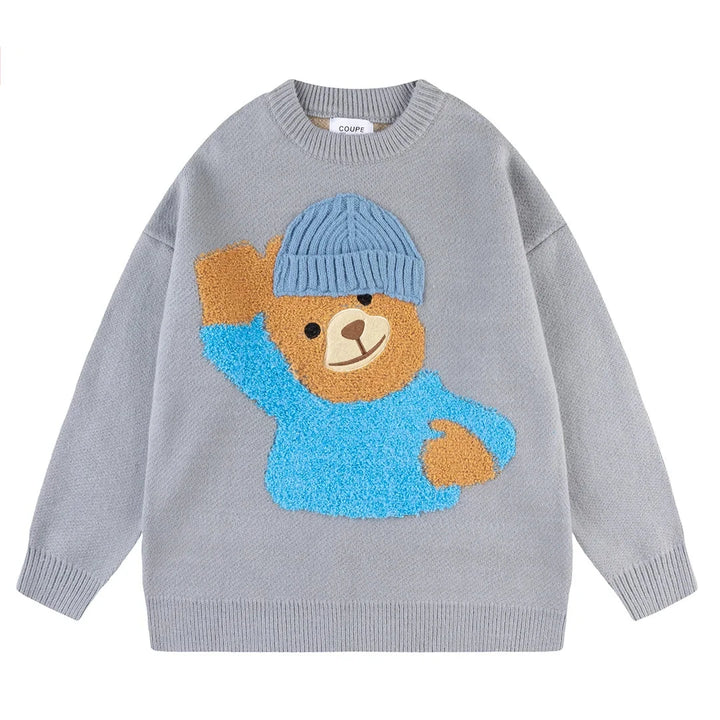 Farewell Teddy Bear Heavy Sweater Gray XXL - VONVEX