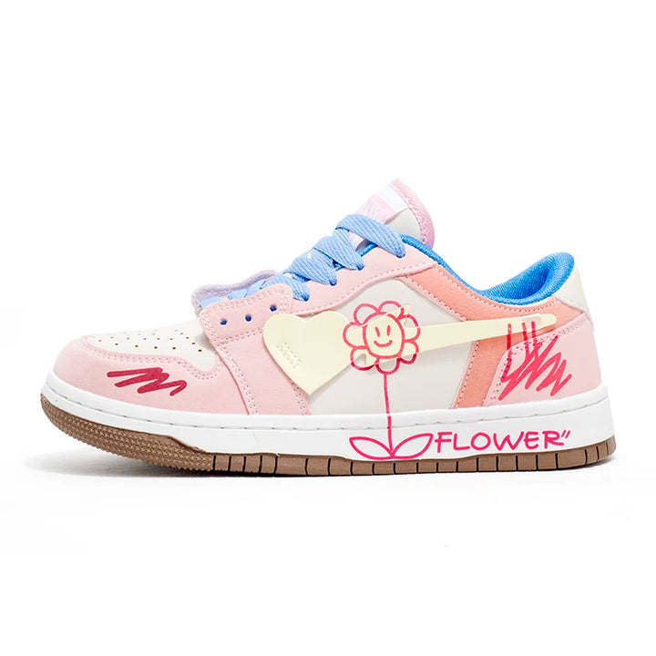 Floral Skate Sneakers  Pink 36  - VONVEX