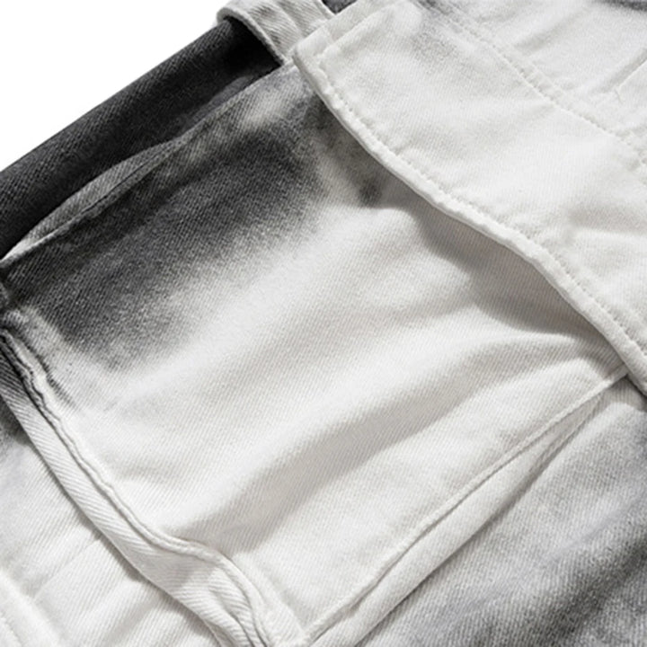 Tech Utility White Cargo Jeans     - VONVEX