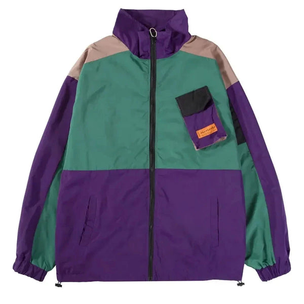 Patchwork Vibe Track Jacket  Green XL  - VONVEX