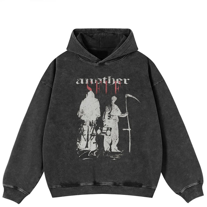 Grim Reaper Washed Hoodie - VONVEX