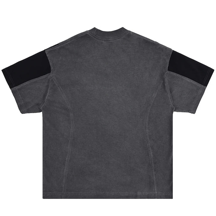 Black And Gray Color Oversized T-Shirt     - VONVEX