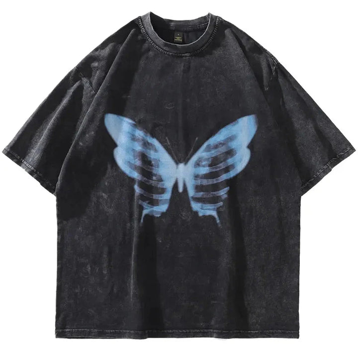 Y2K Flutter Butterfly T-Shirt     - VONVEX