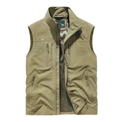 Multi-pocket Breathable Fishing Vest Khaki M - VONVEX