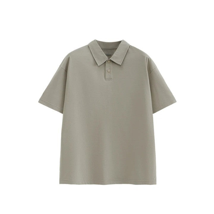 Casual Oversized POLO T-Shirt  Khaki S  - VONVEX