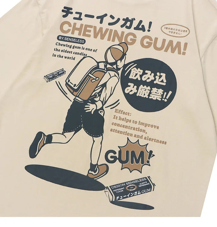 Vintage Japanese Poster Chewing Gum T-Shirt     - VONVEX