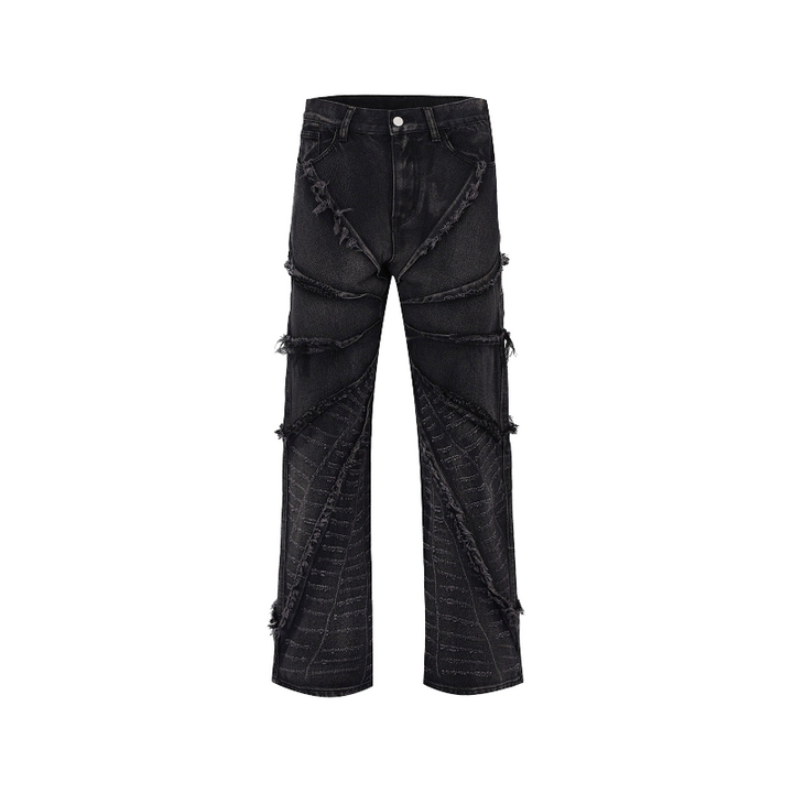 Spider Black Denim Jeans     - VONVEX