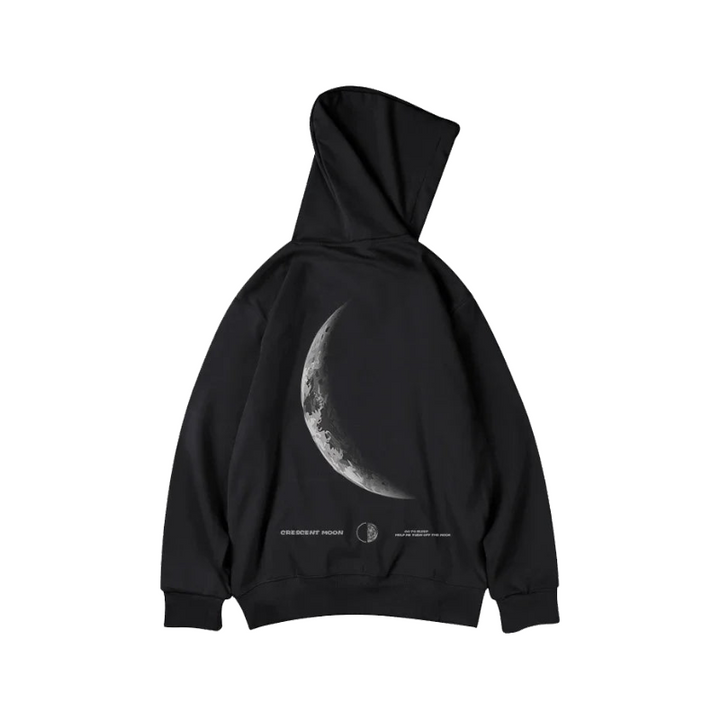 Y2K Crescent Moon Gothic Hoodie     - VONVEX