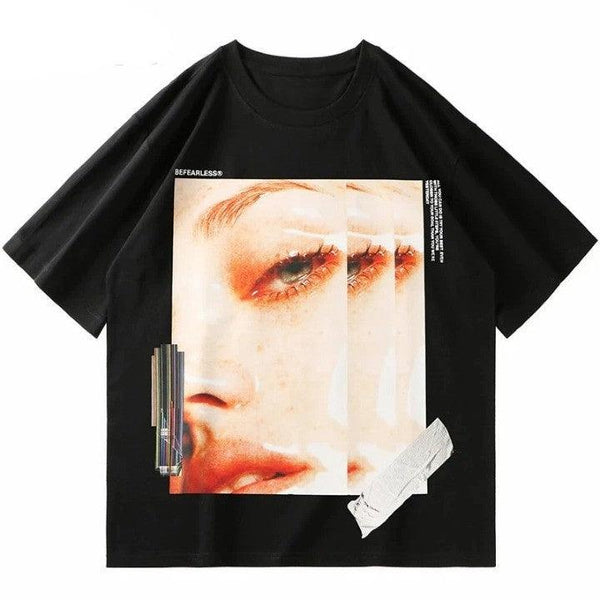 Aesthetic Sunkissed Face Printed T-Shirt - VONVEX