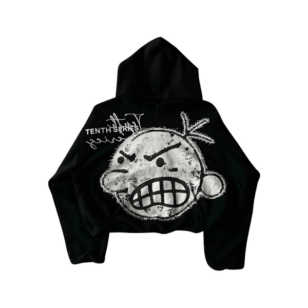 Y2k Angry Cartoon Print Hoodie     - VONVEX