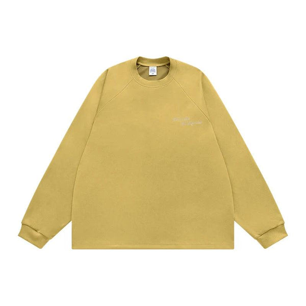 Basic Faux-Suede T-Shirt  Khaki Yellow M  - VONVEX