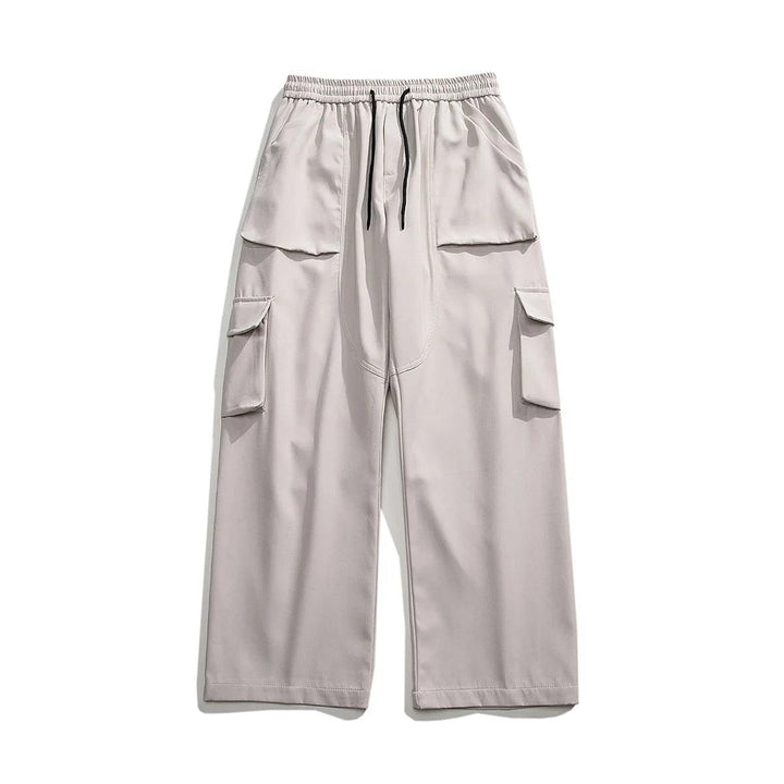 Casual Elastic Waist Cargo Pant     - VONVEX