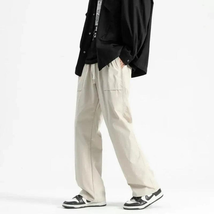 Casual Elastic Waist Cargo Pant     - VONVEX