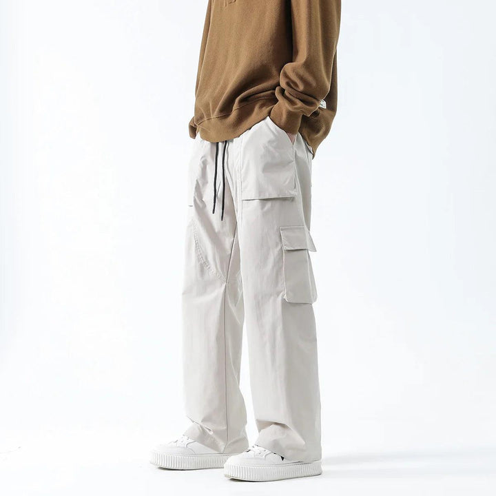 Casual Elastic Waist Cargo Pant  Light Khaki S  - VONVEX