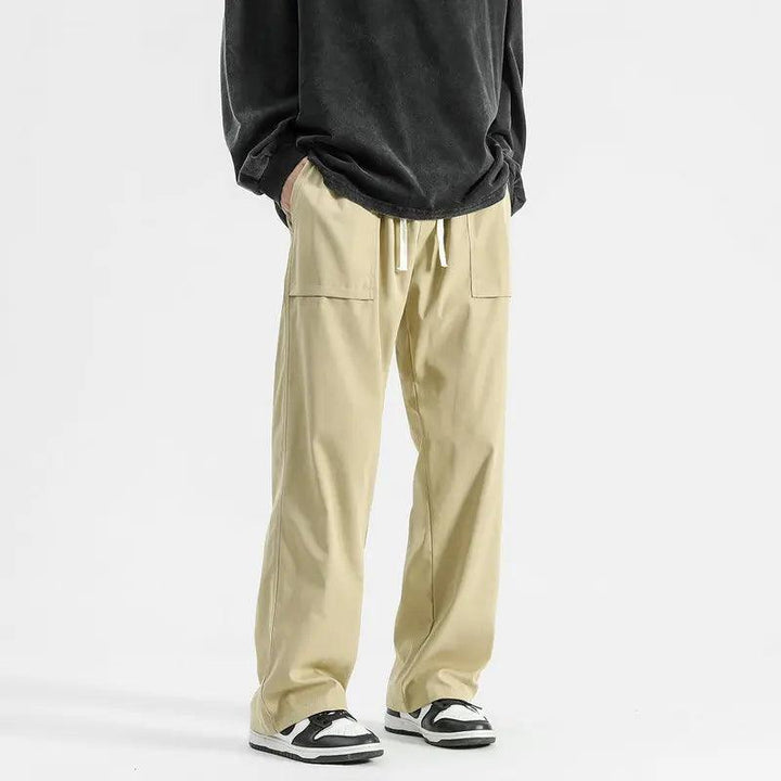 Casual Elastic Waist Cargo Pant  Khaki 2 L  - VONVEX