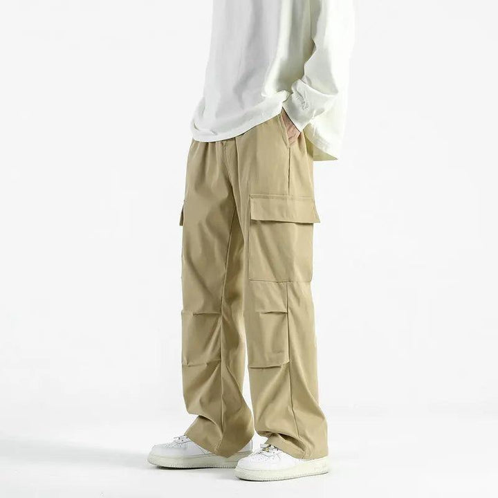 Casual Elastic Waist Cargo Pant  Khaki 3 XS  - VONVEX