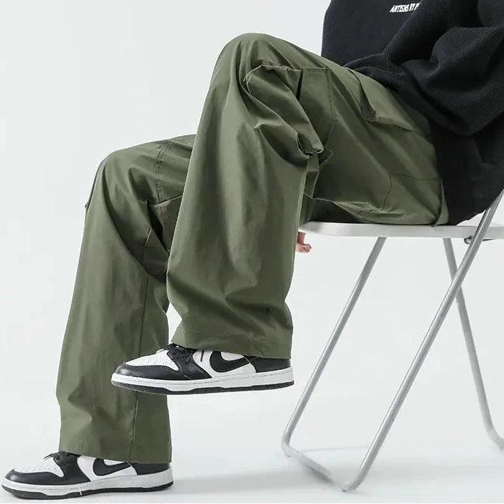 Casual Elastic Waist Cargo Pant     - VONVEX