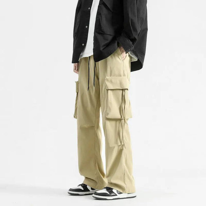 Casual Elastic Waist Cargo Pant  Khaki 1 S  - VONVEX