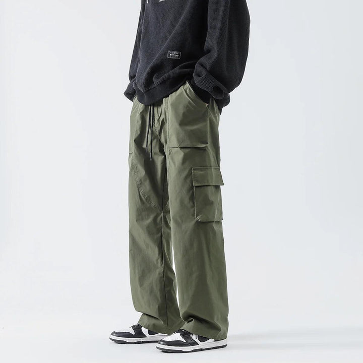 Casual Elastic Waist Cargo Pant     - VONVEX