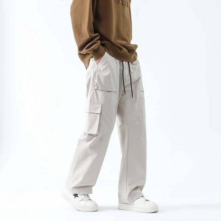 Casual Elastic Waist Cargo Pant     - VONVEX