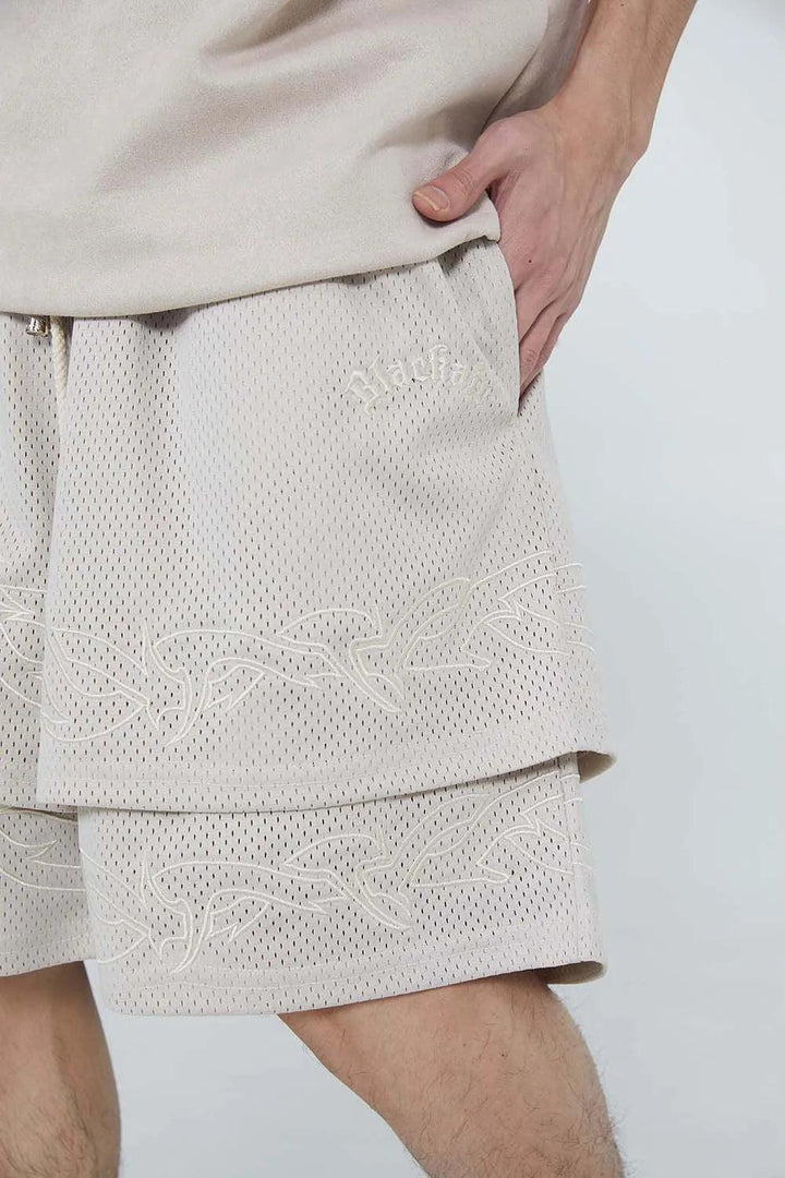 Casual Embroidered Double Layer Short     - VONVEX