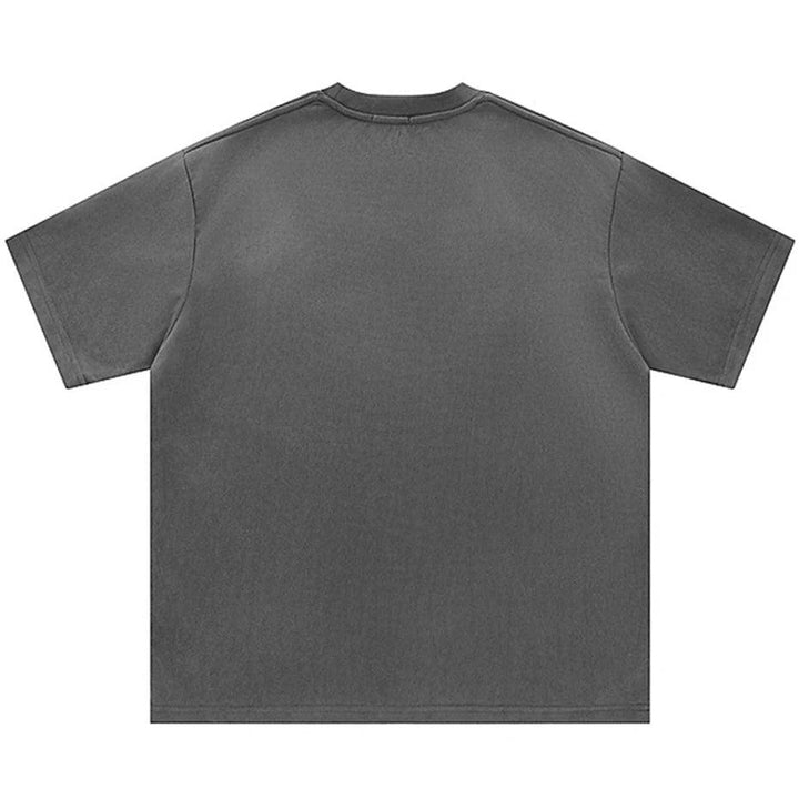 Casual Reflective Striped Solid T-Shirt     - VONVEX