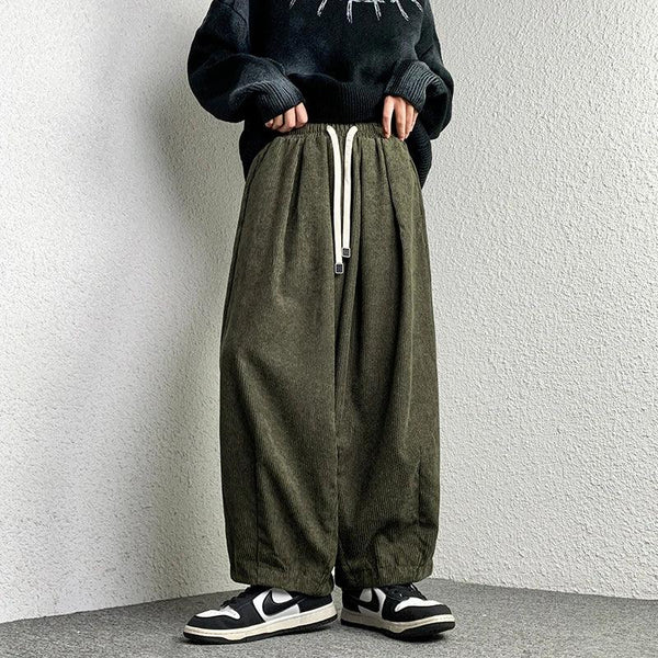 Casual Solid Oversize Harem Pant     - VONVEX