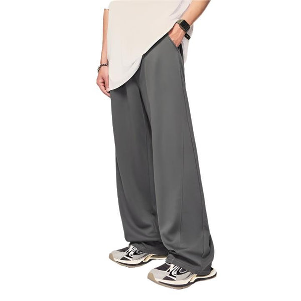 Casual Straight Wide Leg Pant  Dark Grey S  - VONVEX