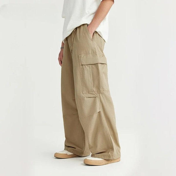 Casual Wide Leg Cargo Pant  Khaki XS  - VONVEX