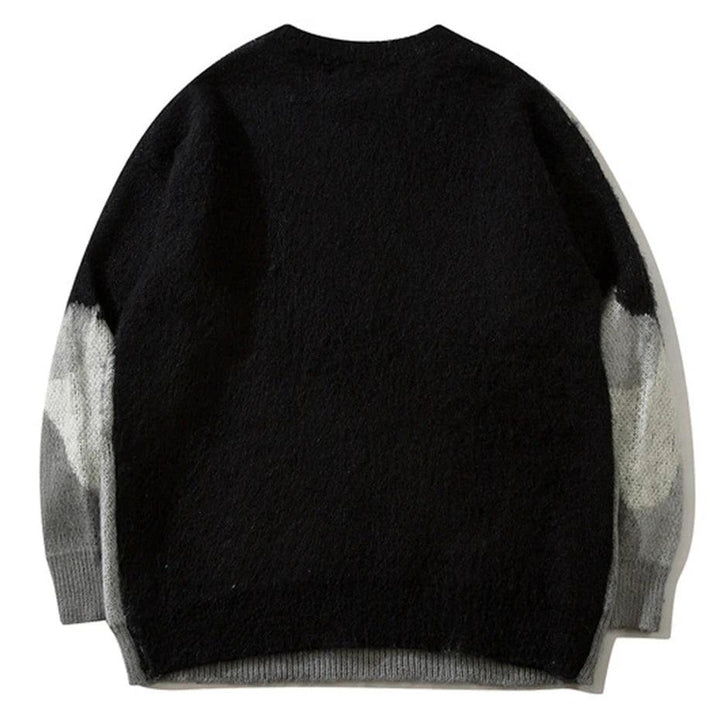 Cat Graphic Knitted Oversized Sweater - VONVEX