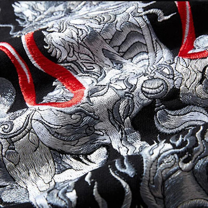 Chinese Unicorn Embroidery Hoodie - VONVEX