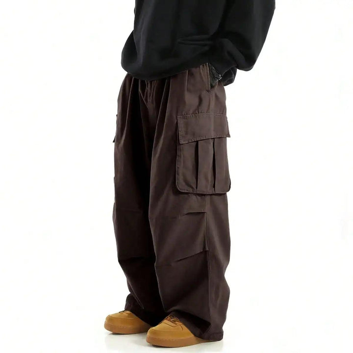 Classic Multi Flap Cargo Pant  Brown S  - VONVEX