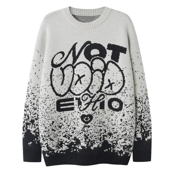 Dot Jacquard Knitwear Sweater  Black M  - VONVEX