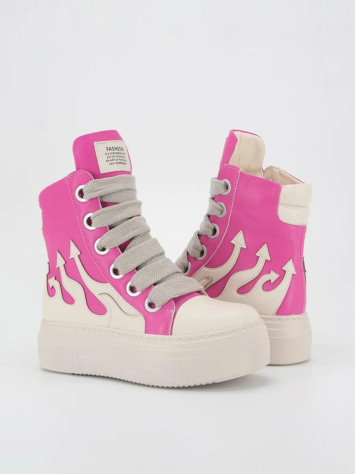 Flame Chunky Sneaker Shoes  Pink 36  - VONVEX