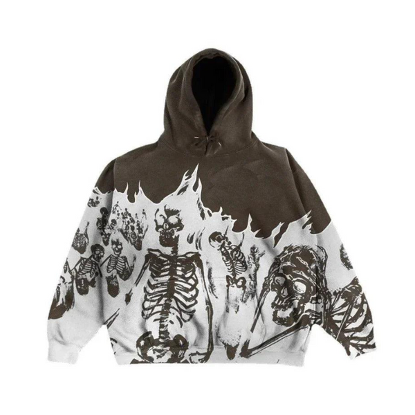 Skeleton In Fire Hoodie     - VONVEX