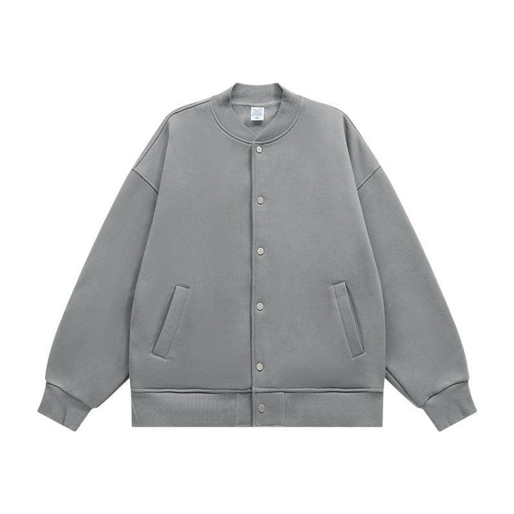 Fleece Baseball Jacket jacket Mid grey S  - VONVEX