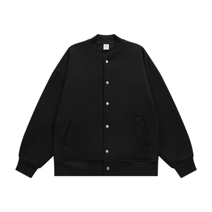 Fleece Baseball Jacket jacket Black S  - VONVEX