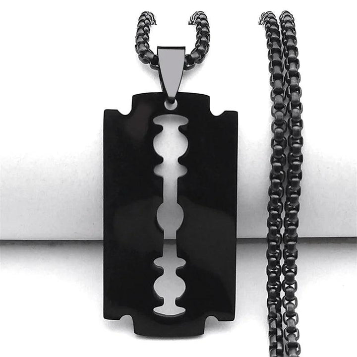 Gothic Razor blade pendant - black - VONVEX