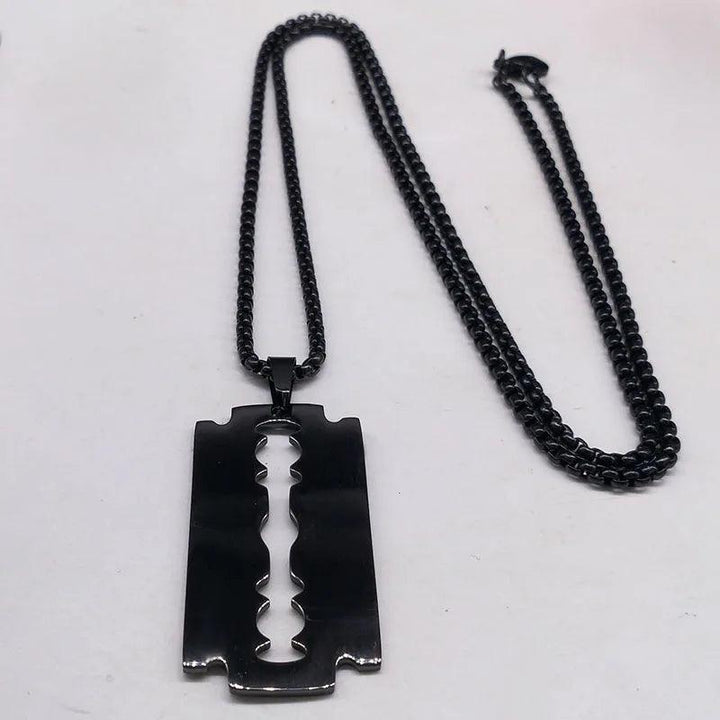 Gothic Razor blade pendant - black - VONVEX