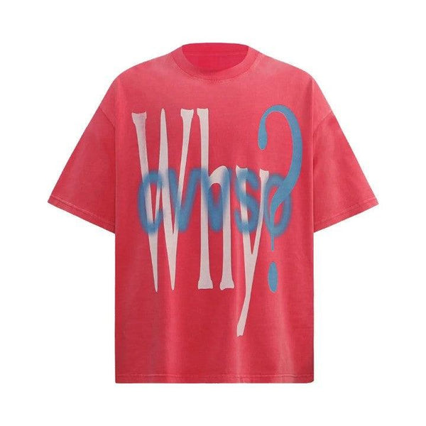 Graffiti Letter Printed T-Shirt     - VONVEX