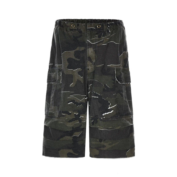 Green Camouflage Workwear Shorts  Camouflage L  - VONVEX