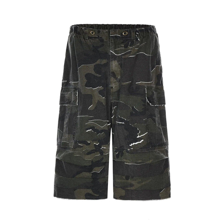 Green Camouflage Workwear Shorts  Camouflage S  - VONVEX