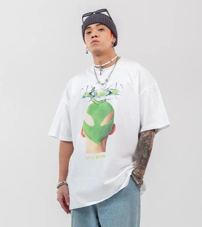 Green Head 3d Pattern Printed T-shirt - VONVEX