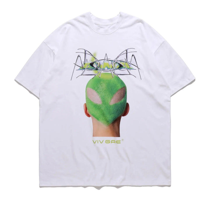 Green Head 3d Pattern Printed T-shirt - VONVEX