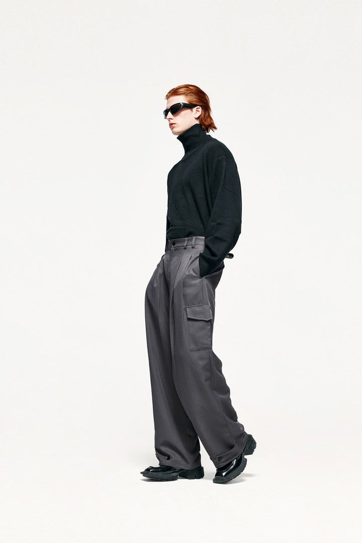 Double Pleated Outdoor Suit Trousers - VONVEX