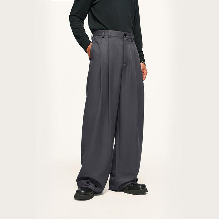 Double Pleated Outdoor Suit Trousers - VONVEX