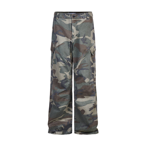 Maple Leaf Retro Camo Pants  Army Green S  - VONVEX